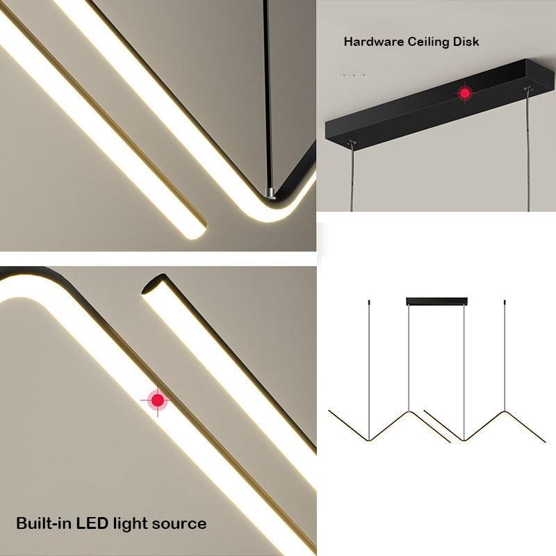 ChandeliersDecor.com-Kitchen Island-Nordic Pendant Light Art Line LED Hanging Lamp