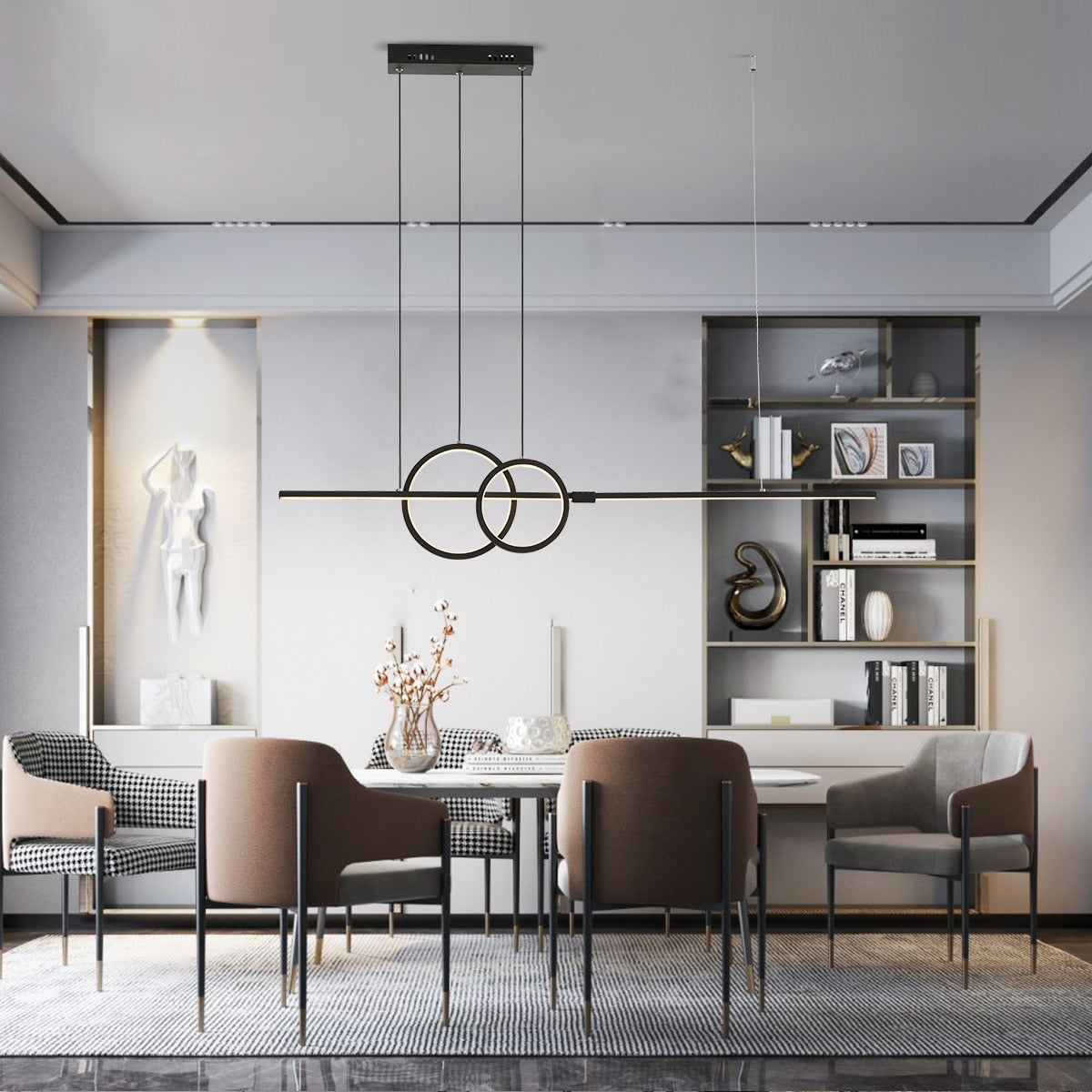 ChandeliersDecor.com-Kitchen Island-Nordic Simple LED Chandelier for Kitchen Dining Room Hanging Lamp