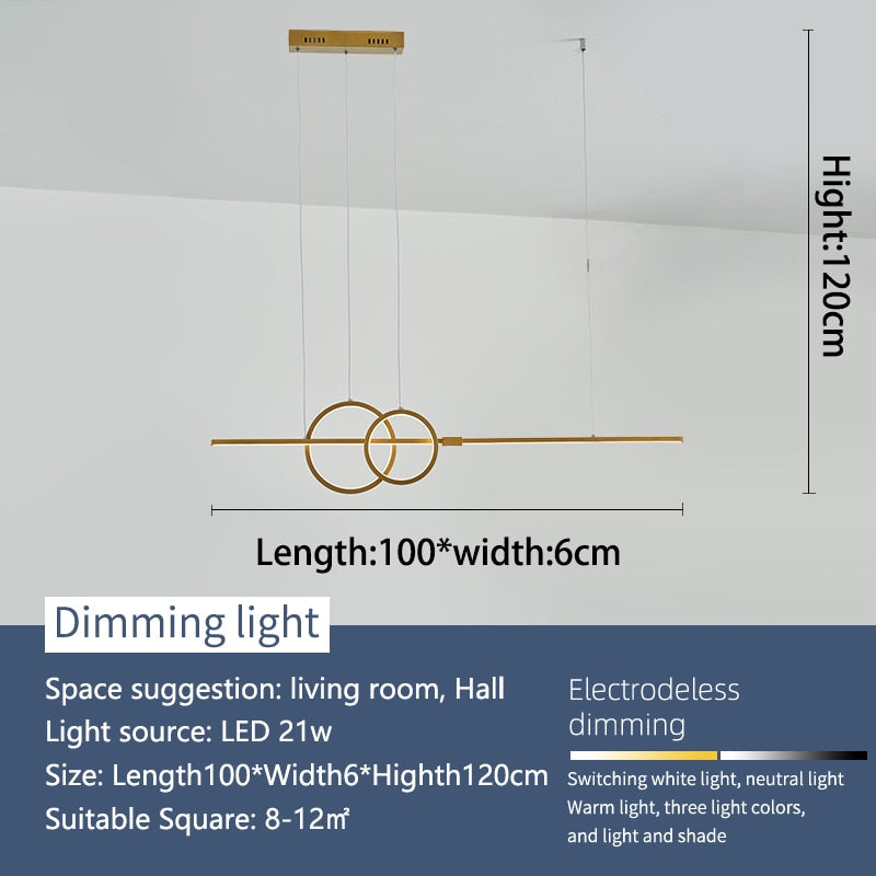 ChandeliersDecor.com-Kitchen Island-Nordic Simple LED Chandelier for Kitchen Dining Room Hanging Lamp