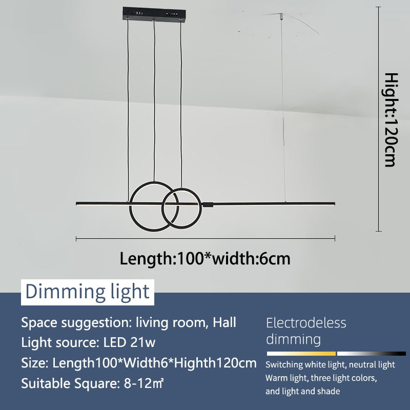 ChandeliersDecor.com-Kitchen Island-Nordic Simple LED Chandelier for Kitchen Dining Room Hanging Lamp