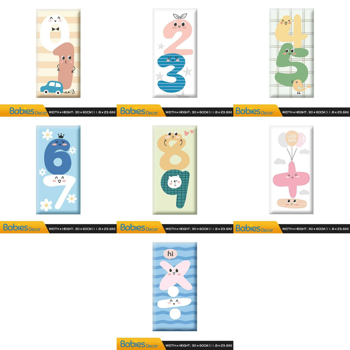 ChandeliersDecor.com-Padded Walls-Number Fun Kids Wall Padded Safety Cushions Set