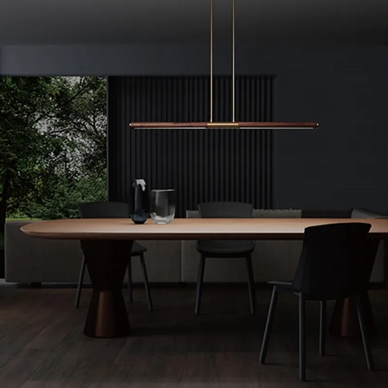 ChandeliersDecor.com-Kitchen Island-Oak Wood Kitchen Island LED Light Bar