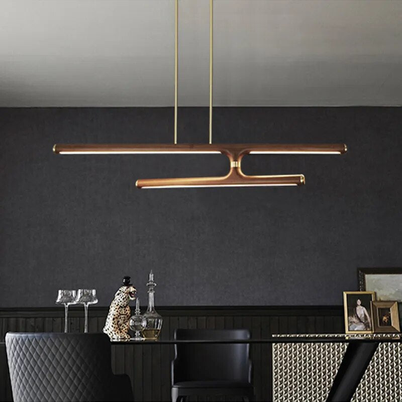 ChandeliersDecor.com-Kitchen Island-Oak Wood Kitchen Island LED Light Bar