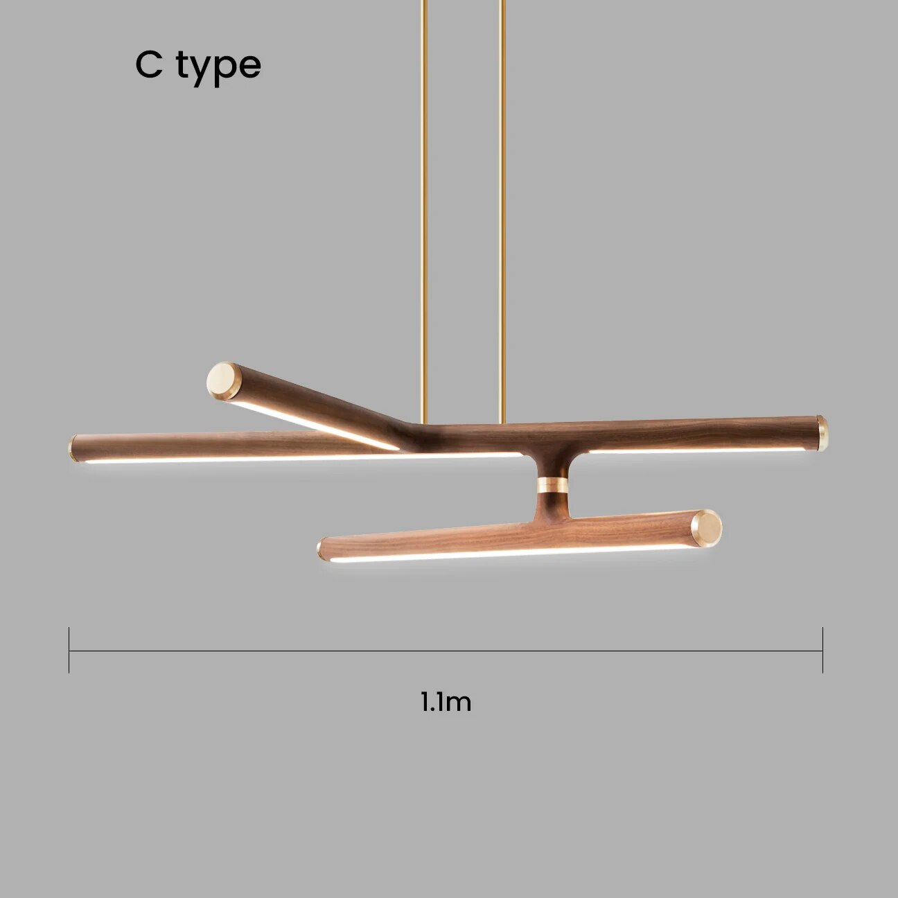 ChandeliersDecor.com-Kitchen Island-Oak Wood Kitchen Island LED Light Bar
