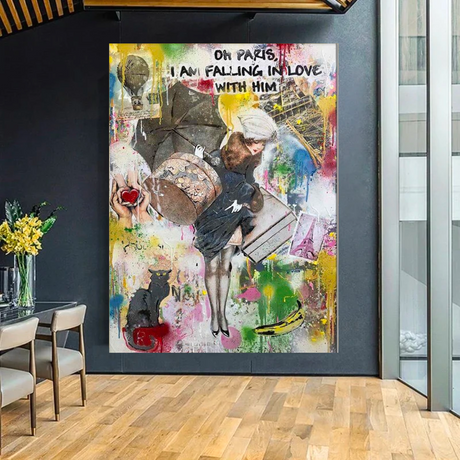 ChandeliersDecor.com-Wall Posters-Oh Paris Fall in Love Canvas Wall Art