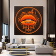 ChandeliersDecor.com-Wall Posters-Orange Lips Canvas Wall Art