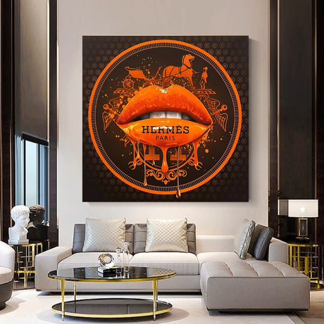 ChandeliersDecor.com-Wall Posters-Orange Lips Canvas Wall Art