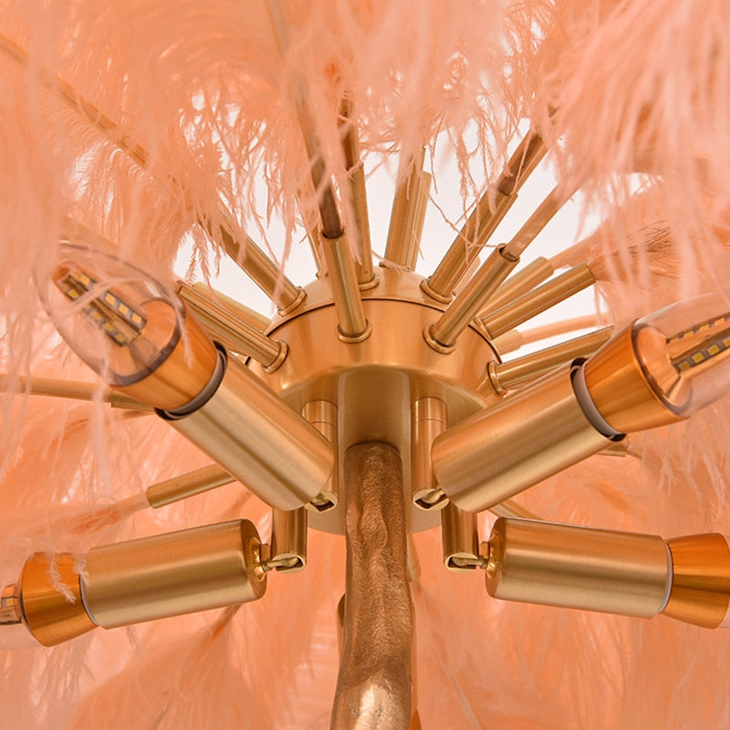 ChandeliersDecor.com-Floor Lamp-Ostrich Feather Floor Lamp: Graceful Lighting Fixture