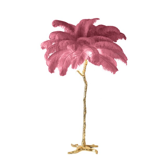 ChandeliersDecor.com-Floor Lamp-Ostrich Feather Floor Lamp: Graceful Lighting Fixture