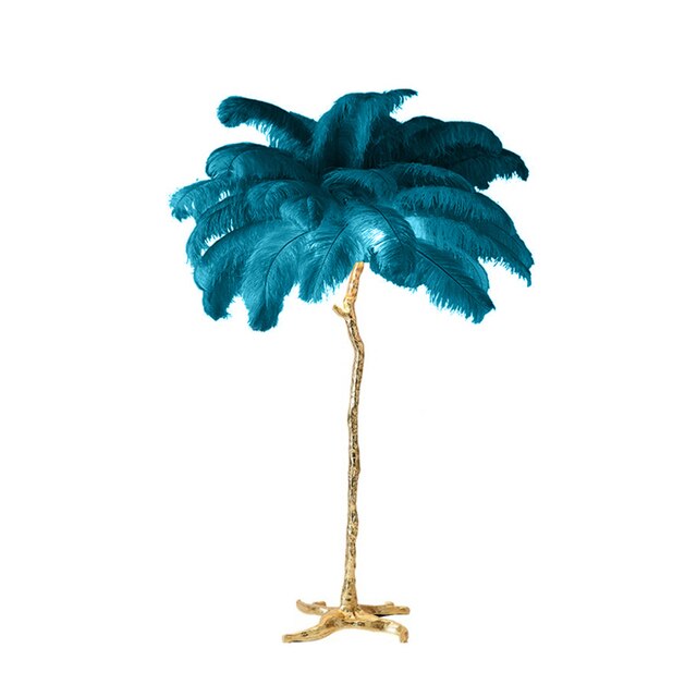 ChandeliersDecor.com-Floor Lamp-Ostrich Feather Floor Lamp: Graceful Lighting Fixture