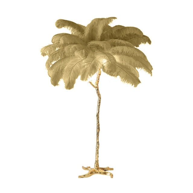 ChandeliersDecor.com-Floor Lamp-Ostrich Feather Floor Lamp: Graceful Lighting Fixture
