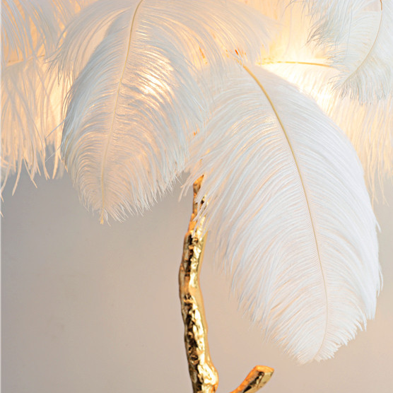 ChandeliersDecor.com-Floor Lamp-Ostrich Feather Floor Lamp: Graceful Lighting Fixture