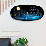 ChandeliersDecor.com-Wall Clocks-Oval Digital Wall Clock: Accurate Timekeeping Sleek Design
