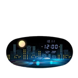 ChandeliersDecor.com-Wall Clocks-Oval Digital Wall Clock: Accurate Timekeeping Sleek Design