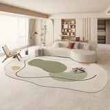 ChandeliersDecor.com-Rugs & Carpets-Oval Matisse Crystal Velvet Abstract Green Rug