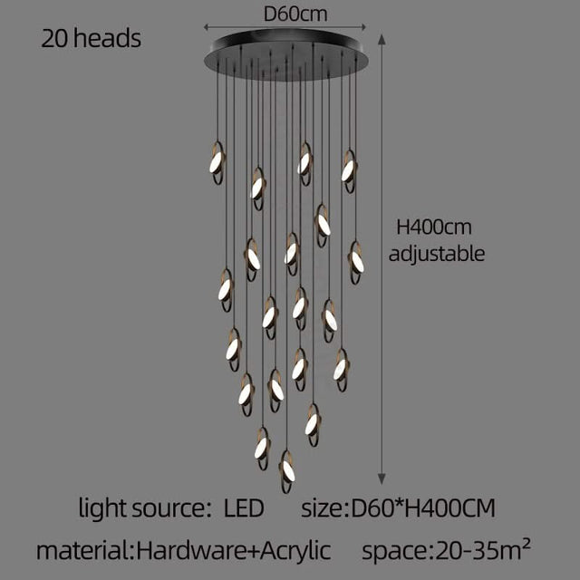 Oval Ring Pendant Chandelier - Exquisite Lighting Fixture-ChandeliersDecor.com