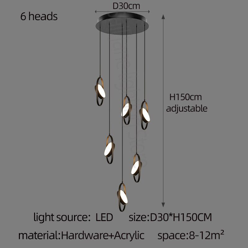 ChandeliersDecor.com-Staircase Chandelier-Oval Ring Pendant Chandelier - Exquisite Lighting Fixture