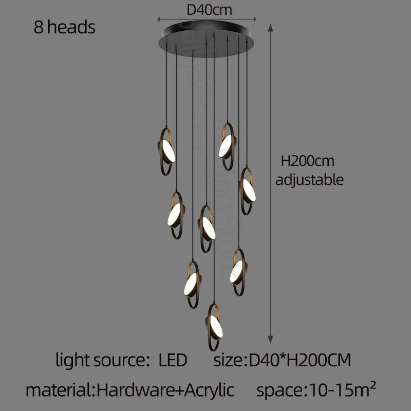 ChandeliersDecor.com-Staircase Chandelier-Oval Ring Pendant Chandelier - Exquisite Lighting Fixture