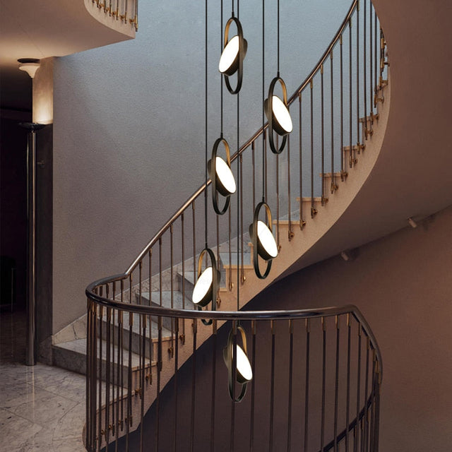 ChandeliersDecor.com-Staircase Chandelier-Oval Ring Pendant Chandelier - Exquisite Lighting Fixture