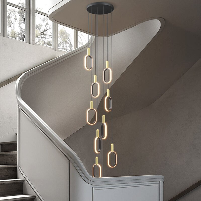ChandeliersDecor.com-Staircase Chandelier-Oval Staircase Chandelier: Illuminate Your Stairs