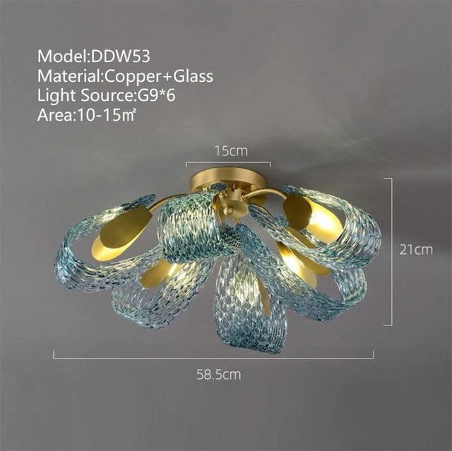 ChandeliersDecor.com-Chandeliers-Peacock Blue Glass Chandelier: Stunning Lighting Fixtures