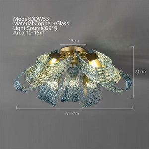 ChandeliersDecor.com-Chandeliers-Peacock Blue Glass Chandelier: Stunning Lighting Fixtures