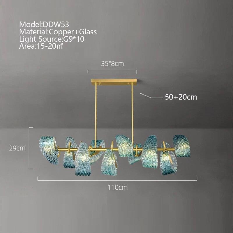 ChandeliersDecor.com-Chandeliers-Peacock Blue Glass Chandelier: Stunning Lighting Fixtures