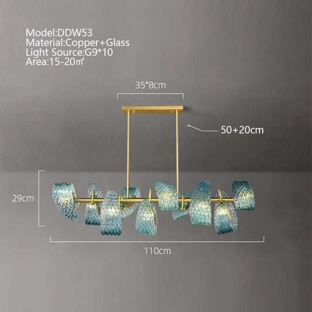 ChandeliersDecor.com-Chandeliers-Peacock Blue Glass Chandelier: Stunning Lighting Fixtures