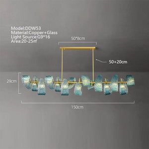 ChandeliersDecor.com-Chandeliers-Peacock Blue Glass Chandelier: Stunning Lighting Fixtures