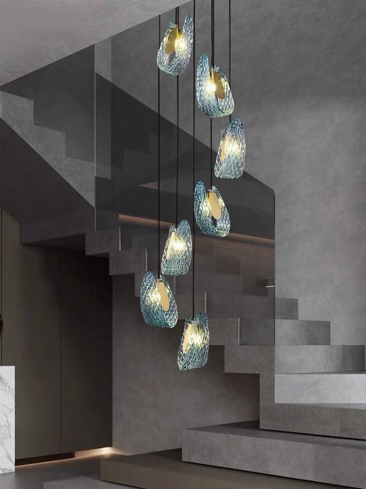ChandeliersDecor.com-Chandeliers-Peacock Blue Glass Chandelier: Stunning Lighting Fixtures