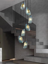 ChandeliersDecor.com-Chandeliers-Peacock Blue Glass Chandelier: Stunning Lighting Fixtures
