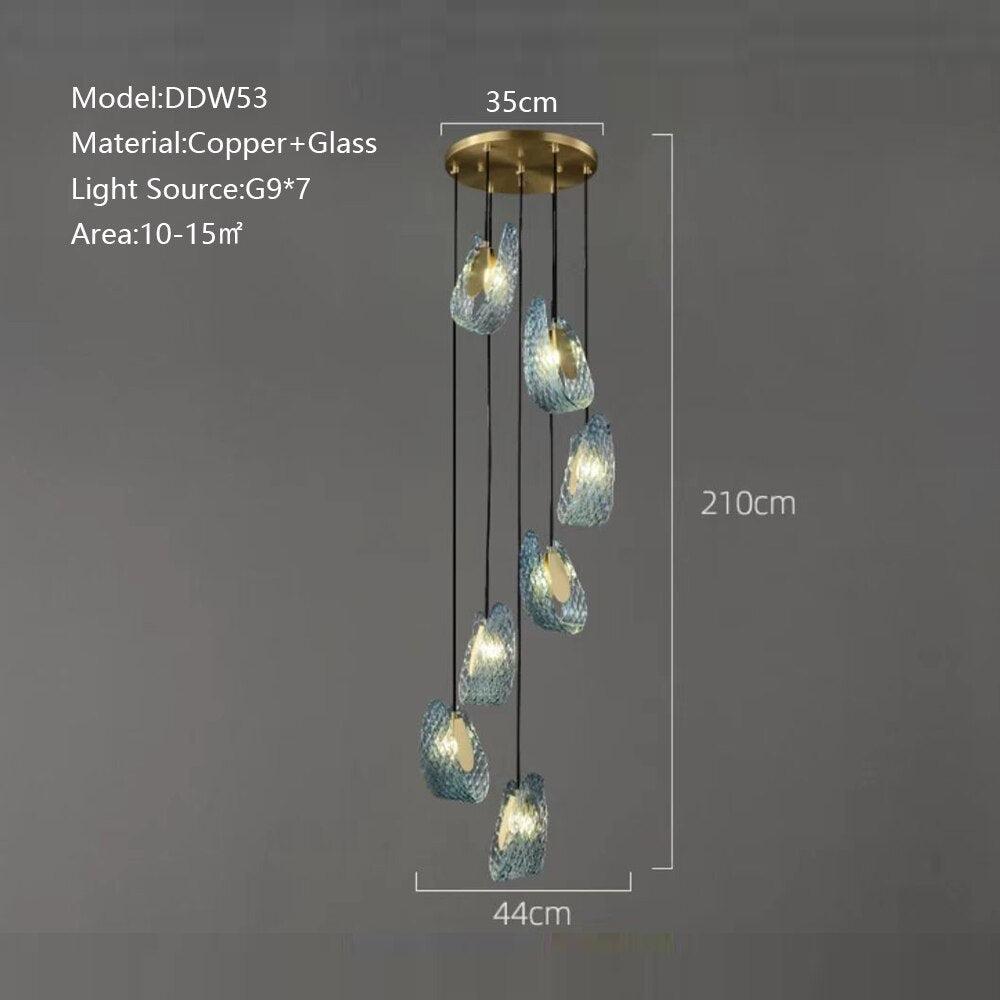 ChandeliersDecor.com-Chandeliers-Peacock Blue Glass Chandelier: Stunning Lighting Fixtures