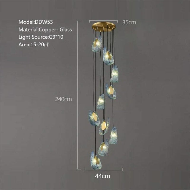 ChandeliersDecor.com-Chandeliers-Peacock Blue Glass Chandelier: Stunning Lighting Fixtures