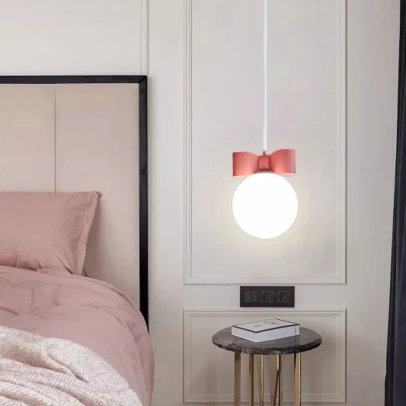ChandeliersDecor.com-Kids Room Nursery Lighting-Pink Bow Princess Room Chandelier Light - Elegance Illuminated in Every Detail