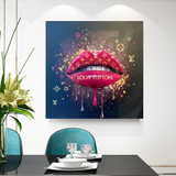 ChandeliersDecor.com-Wall Posters-Pink Lips Graffiti Canvas Wall Art