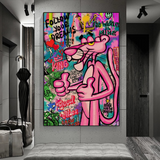 ChandeliersDecor.com-Wall Posters-Pink Panther Canvas Art- A Whimsical Masterpiece