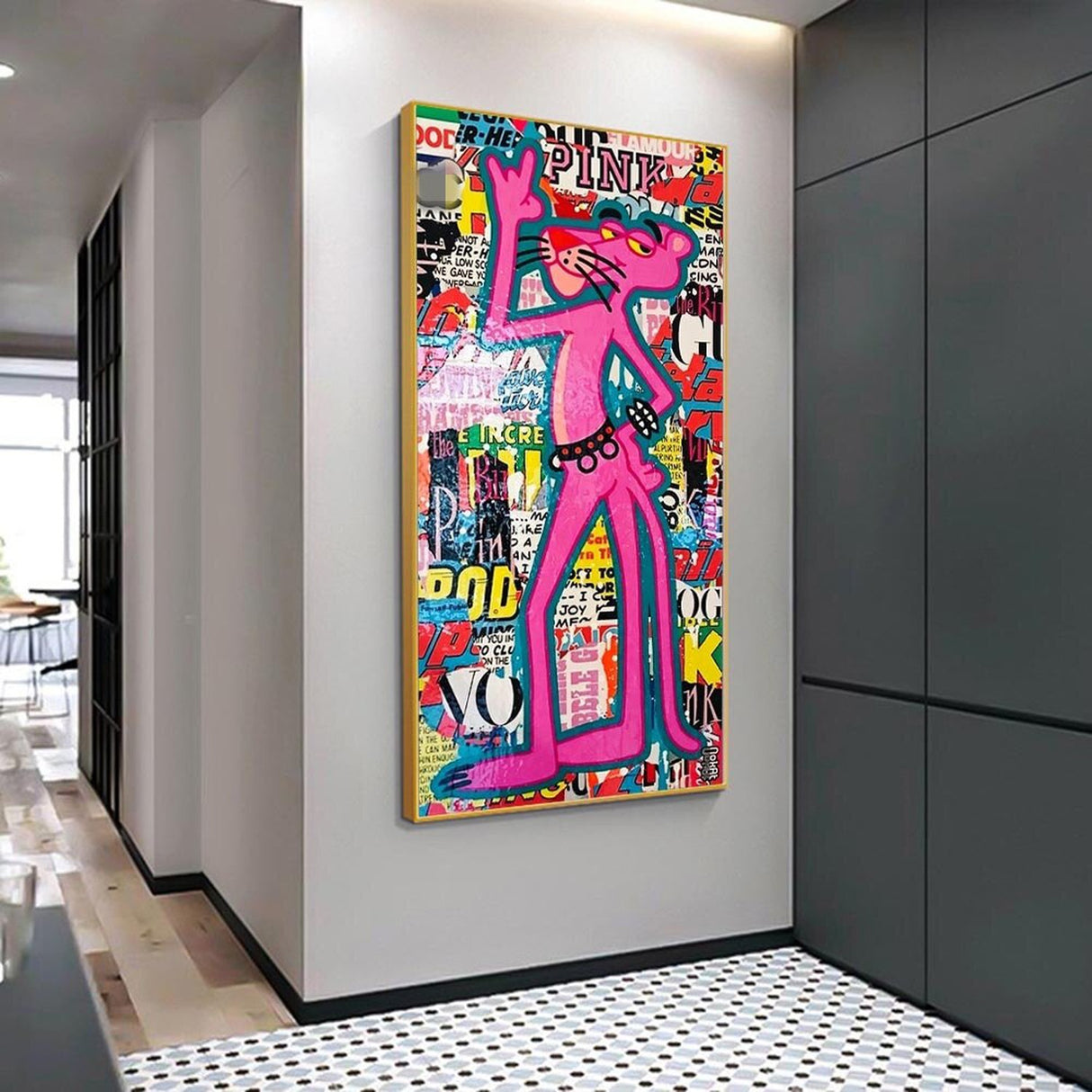 ChandeliersDecor.com-Wall Posters-Pink Panther Canvas Art: Exquisite Handcrafted Delight
