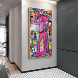 ChandeliersDecor.com-Wall Posters-Pink Panther Canvas Art: Exquisite Handcrafted Delight