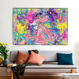 ChandeliersDecor.com-Wall Posters-Pink Panther Canvas Wall Art - Vibrant and Creative Décor