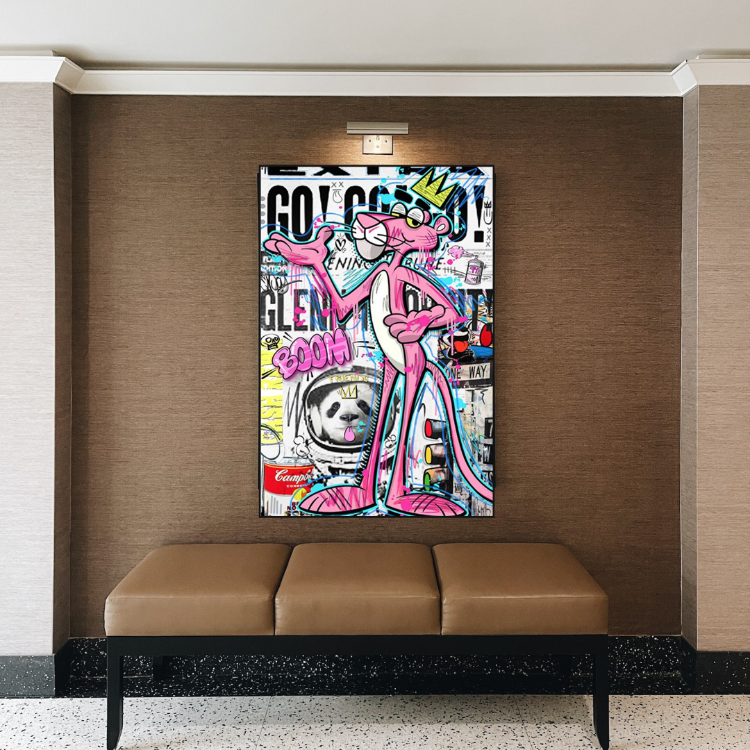 ChandeliersDecor.com-Wall Posters-Pink Panther Extra Go Canvas Wall Art