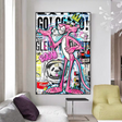 ChandeliersDecor.com-Wall Posters-Pink Panther Extra Go Canvas Wall Art