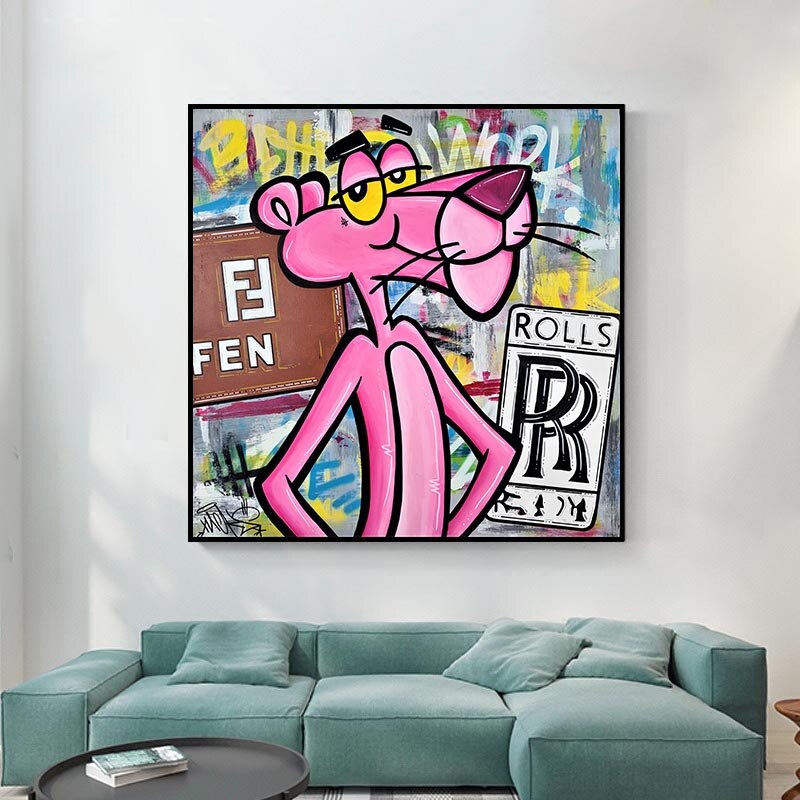 ChandeliersDecor.com-Wall Posters-Pink Panther Fendi Art: Unveiling Vibrant Masterpieces
