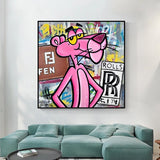 ChandeliersDecor.com-Wall Posters-Pink Panther Fendi Art: Unveiling Vibrant Masterpieces