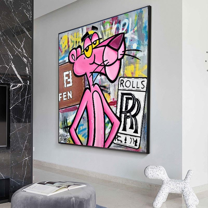 ChandeliersDecor.com-Wall Posters-Pink Panther Fendi Art: Unveiling Vibrant Masterpieces