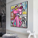 ChandeliersDecor.com-Wall Posters-Pink Panther Fendi Art: Unveiling Vibrant Masterpieces