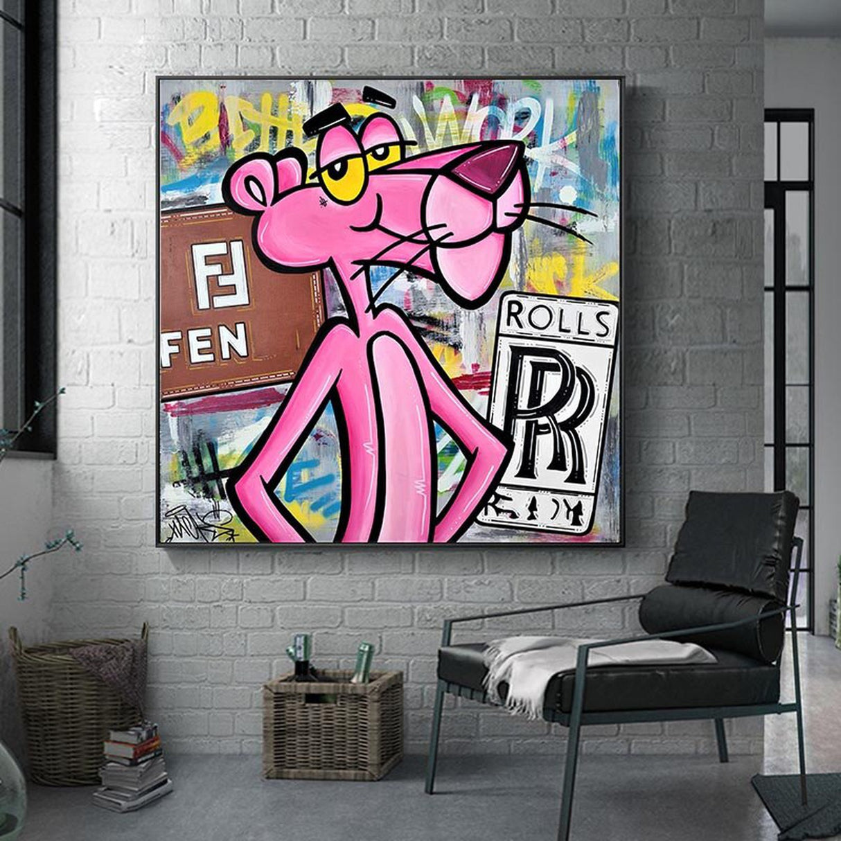 ChandeliersDecor.com-Wall Posters-Pink Panther Fendi Art: Unveiling Vibrant Masterpieces