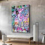 ChandeliersDecor.com-Wall Posters-Pink Panther One Love Art - Fashionable Canvas Wall Art