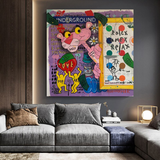 ChandeliersDecor.com-Wall Posters-Pink Panther Relax Canvas Wall Art