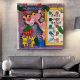 ChandeliersDecor.com-Wall Posters-Pink Panther Relax Canvas Wall Art