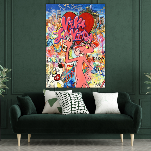ChandeliersDecor.com-Wall Posters-Pink Panther Viva Lavida Canvas Poster Canvas Wall Art